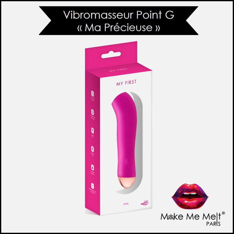 sextoy-vibromasseur-point-G-rose-bird-my-first-produit-vue-packaging-make-me-melt-paris